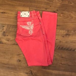 Miss Me coral skinny jeans